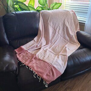 Mike&Co. New York Turkish Cotton Handwoven Single Throw Blankets with Tassels